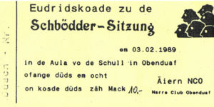 NCO Eintrittskarte 1989 - Vorderseite
